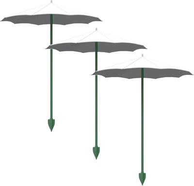 Plantenparasol 3-delig - Mini zonnescherm - Planten beschermen - UV-bescherming - 265 cm diameter - Wit