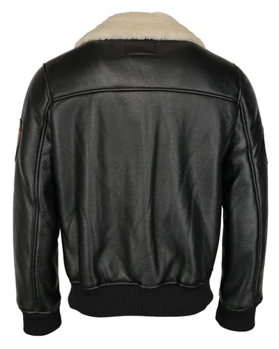 Top Gun imitatieleren jas TG20213035 met imitatiebontkraag