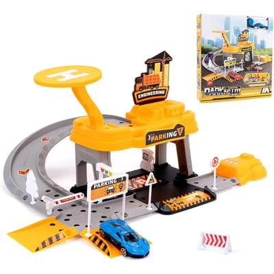 Jouets de Voiture de Stationnement sur Piste pour Enfants Véhicule d'Ingénierie Bâtiment de Stationnement Multi-Niveaux Jouets pour Garçons Jouets Éducatifs Cadeaux pour Garçons black