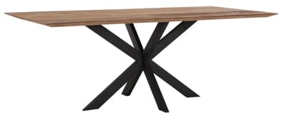 24Designs Curves Tafel - L210 X B100 X H78 - Tafelblad Recycled Teakhout - Zwart Onderstel