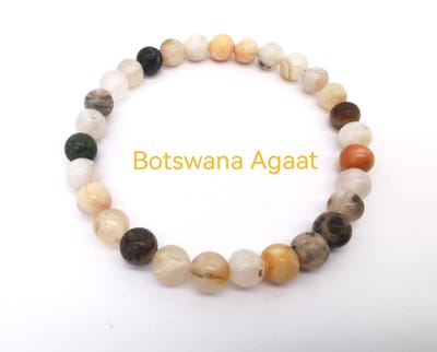 Armband – Edelsteen – Botswana Agaat - 6mm Kralen - 18 cm - Werking - beschermend en troostend. Ondersteunt bij emotionele pijn, eenzaamheid, stress en depressieve gedachten.