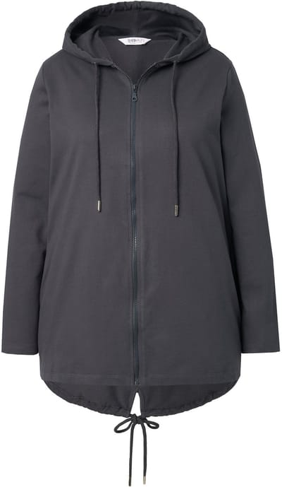 Angel of Style - Dames - Sweatvest A-lijn capuchon tijger aan de achterkant - Antraciet - Maat 46