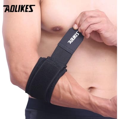 Attelle de coude Aolikes Sangle de soutien pour tendinite Tennis Golfeur Soulagement de la douleur au coude Pour hommes et femmes noir