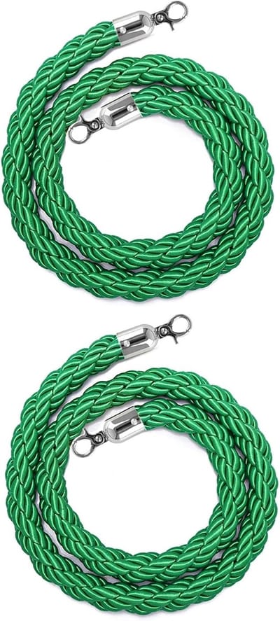 Afzetkoord met paaltjes - Veiligheidstouw - Publiek sturen - Duurzaam nylon materiaal - 27 meter - Groen