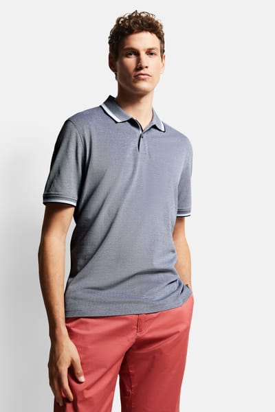 Bugatti Herren Poloshirt met contrasterende strepen