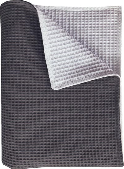 BINK Bedding wiegdeken Pique (Wafel) dubbelzijdig antra/wit 75 x 100 cm