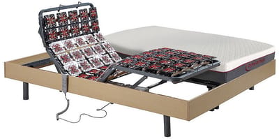 Vente-unique Bed met elektrische lattenbodem hout natuurlijk