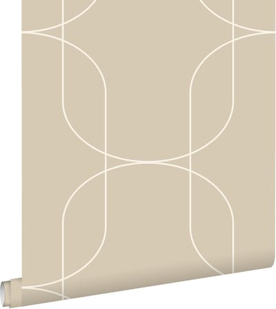 ESTAhome behang geometrische vormen beige - 50 x 900 cm - 139649