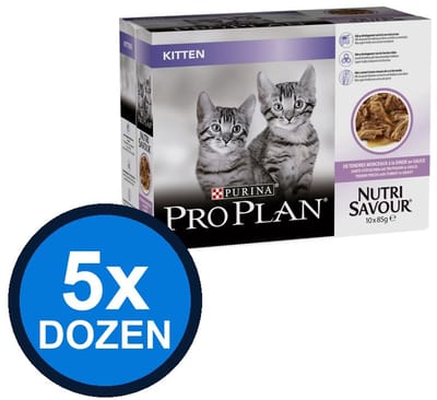 5x Pro Plan - Cat Pouch Junior Kalkoen in Saus - Kattenvoer Natvoer - 850 g