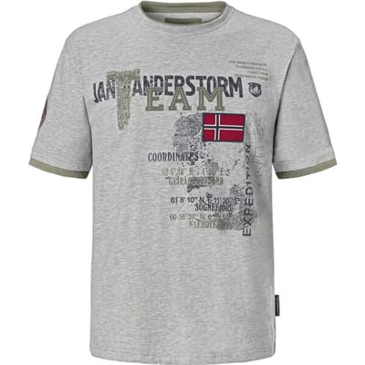 Jan Vanderstorm herren T-Shirt - 52/54 - lichtgrijs - Plus Size
