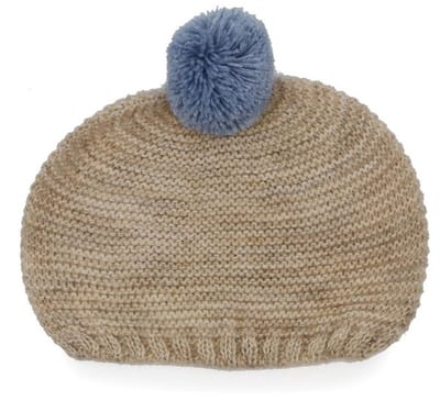 Asi poppenkleding gebreide muts zachtblauw accessoire poppen.