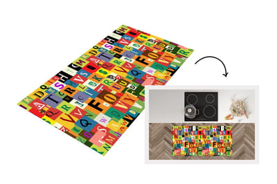 Keukenloper - Loper keuken - Alfabet - Letter - Patroon - 120x60 cm - Keukenloper vinyl