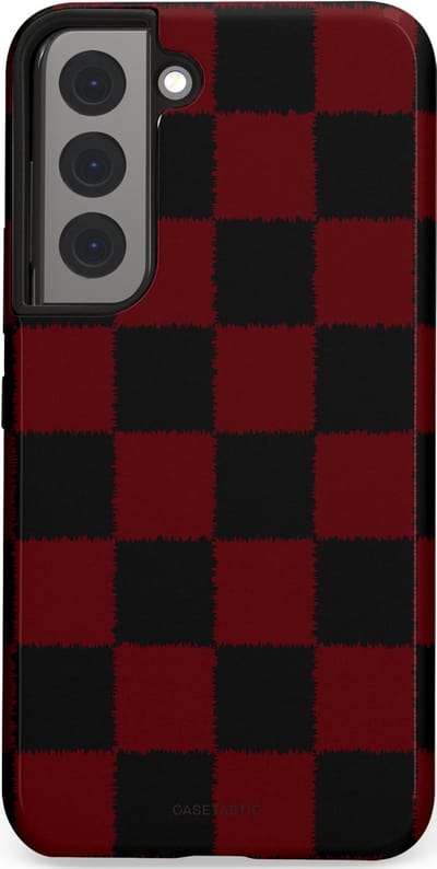 Casetastic hoesje geschikt voor Samsung Galaxy S22 - Dubbellaagse bescherming - De Houthakker - Fashion Case - Zwart Bordeaux