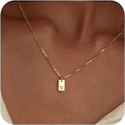 Ketting met initiaal - Stainless Steel - Letter V - Minimalistisch sieraad - Waterproof - Fijne damesketting -