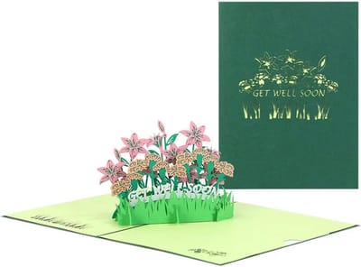 Beterschap Kaart - Wenskaart Ansichtkaart - Oprechte Wensen - 3D Pop-Up Design - 15x20cm - Snel Beterschap