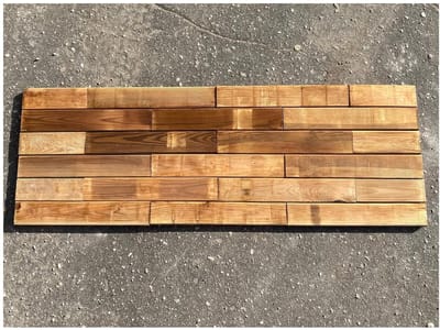 Houten Balkon Tegels - Terras Ondergrond - Buitenruimte Vernieuwen - Eenvoudige Installatie - 120x42 cm - Natuurlijk Bruin