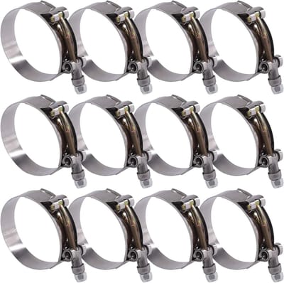 12 Stuks RVS T-Bolt Slangklemmen 63-71mm voor Turbo Inlaat en Intercooler Slangen
