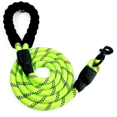 Laisse réfléchissante pour chien de 1,5 m Laisse solide pour chien avec poignée rembourrée confortable Laisse roulée pour chien