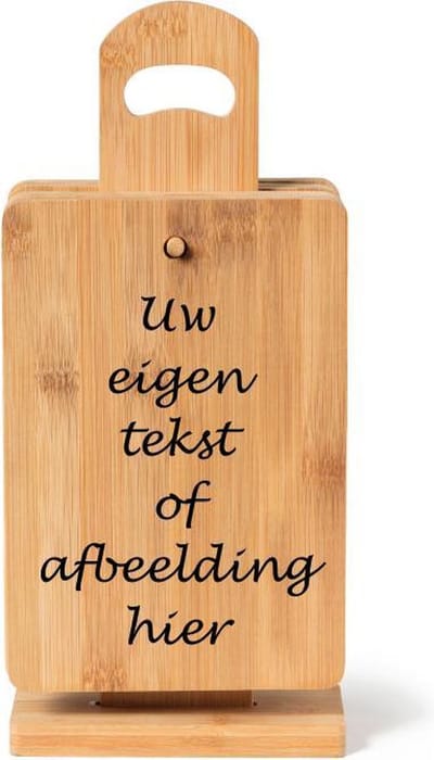 Bamboe ontbijtplankjes set van 6 - ook te gebruiken als snijplanken - Gepersonaliseerd met uw eigen tekst - eigen ontwerp ook mogelijk