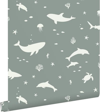 ESTAhome behang onderwaterwereld blauwgroen - 50 x 900 cm - 131474
