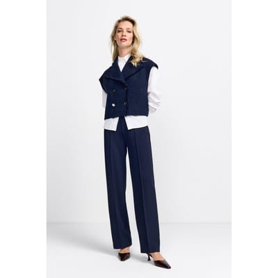 Rich & Royal Culotte With Elastic Tape Midnight Blue Size: 34 | Formal pants Outlet | Dames | Blauw