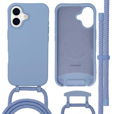 imoshion Hoesje - Geschikt voor iPhone 17 - Color Backcover met afneembaar koord geschikt voor MagSafe - Ash Blue