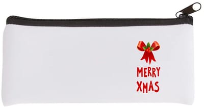 Akyol - kerst merry xmas strik en hulst Etui - Kerstmis - kerst beker - winter - kerst - christmas - kerst cadeau - 20 bij 9 cm