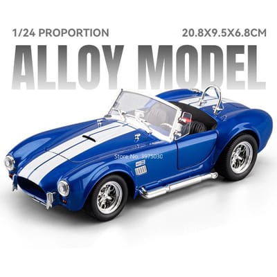 Schaal 1:24 Shelby Cobra 427 Phantom Legering Auto's Modellen Speelgoed Achterwiel Terugtrek Mechanisme Miniatuur Vintage Auto Huisdecoratie Decoratie