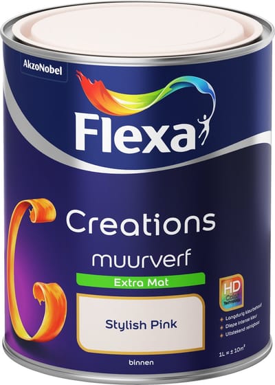 Flexa - Creations Muurverf Extra Mat - Stylish Pink - Mengverf - 1 L