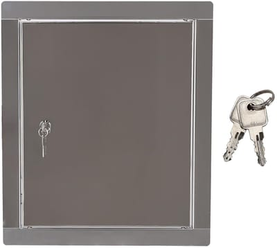 KOTARBAU® Inspectieklep, Inspectiedeur, Roestvrij Staal, 20x20 cm, Zilver, Toegangspaneel, Inspectieluik met Slot, en 2 Sleutels, Revisiedeur, voor Binnen en Buiten