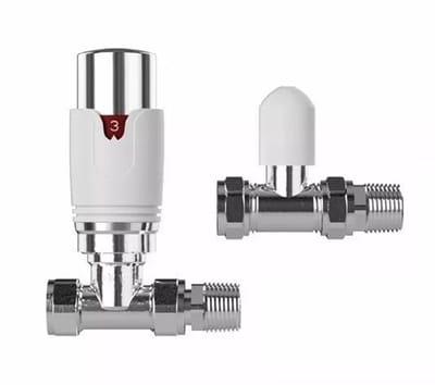 Thermostatische Radiatorkleppen en Lockshield Pack 15mm x 1/2" Chroom/Wit