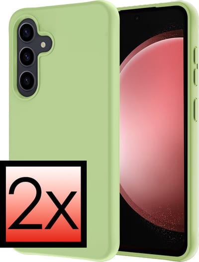 Hoesje - 2 Stuks - Geschikt voor Samsung Galaxy S23 FE - Sterk & Shockproof - Case Siliconen - Back Cover - Telefoon Hoes - Groen