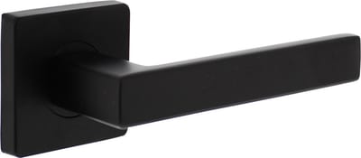 Olan - Deurkruk vierkant op rozet 53 x 53 x 8 mm - set 2 stuks - mat zwart