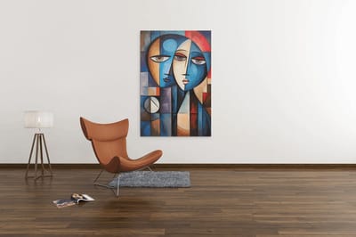 Canvas Schilderij - Gezichten - Abstract - Wanddecoratie - 60x40x2 cm