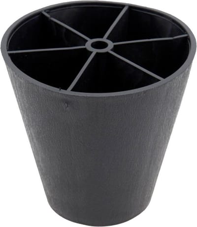 Meubelpoot zwart conisch 7,5 bij 7,5 cm en hoogte 6,5 cm van kunststof - Set van 4 stuks