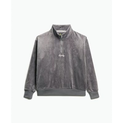 Dames sweatshirt met 1/2 rits van velours Superdry Country Club