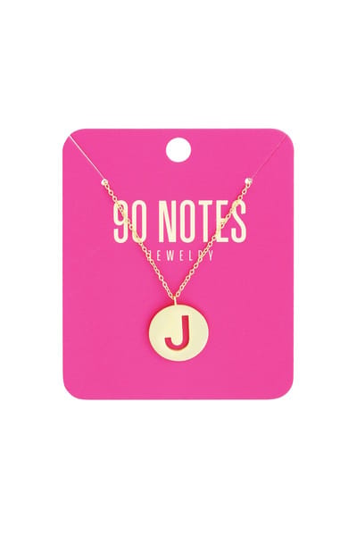 90 NOTES - Initial Ketting - Letter J - goudkleurig