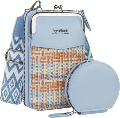 Dailygoods - Andiker Schoudertas voor dames, kleine crossbody tas van PU-leer met vak voor mobiele telefoon, afneembare portemonnee en afneembare, verstelbare brede schouderriem