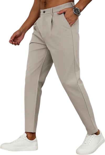 Livano Pantalon Heren - Chino - Golfbroek - Nette Broek - Elastische Tailleband - Volwassenen - Khaki - S