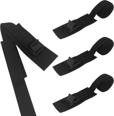 Spanbanden Set - Sjorbanden Vastzetten - Transport Zekeren - Sterk Polyester Materiaal - 40 cm Lengte - Zwart