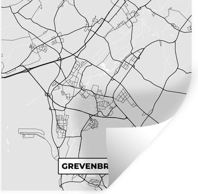 Muurstickers - Sticker Folie - Plattegrond - Grevenbroich - Stadskaart - Duitsland - Kaart - 100x100 cm - Plakfolie - Muurstickers Kinderkamer - Zelfklevend Behang XXL - Zelfklevend behangpapier - Stickerfolie