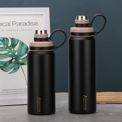 Tasse Thermos en Acier Inoxydable Bouteille d'Eau Portable Extérieur Portable Boisson Directe Bouilloire de Sport Grande Capacité Pot Spatial 600ml