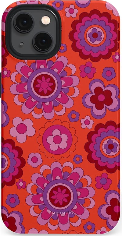 Casetastic Hoesje Geschikt voor Apple iPhone 13 Magsafe - Stijlvolle Beschermende Duo-layer Case - Retro warmte
