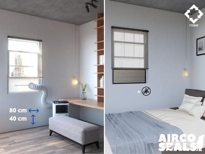 Airco Raamafdichting Mobiele Airco Voor Schuifraam – Met Hor - Voor Schuiframen Van 80 x 40 CM  - energiebesparend