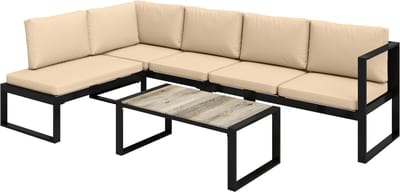 Balkonset 5 personen - Tuinset - Bistroset - Zwart+Kaki+Grijs - Weerbestendig - 4 delig - Tuintafel en 3 stoelen - 5 personen