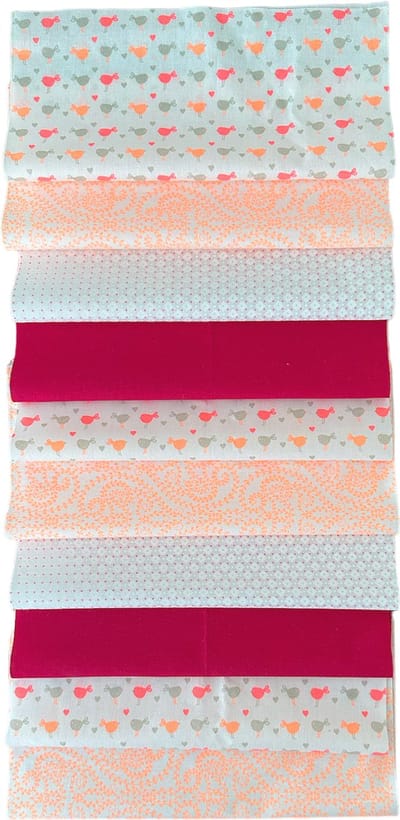 BINK Bedding - 10 lapjes - Quilt Patchwork - Birdie 25 x 25 cm - Set = 10 lapjes - 100% katoen
