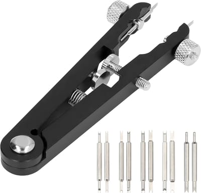 Horlogebandtang, veerpentang, legering staal horloge veerpennetje tang gereedschap set V type draagbare horloge armband veerpenverwijderaar vervanger gereedschap pro watch band link removal