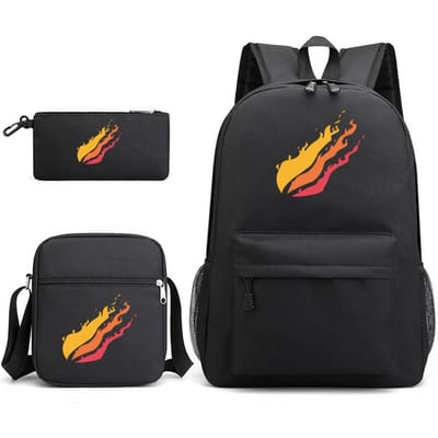 Prestonplayz Bedrukte Sterrenhemel Rugzak Casual Student Schooltas Kleine Schoudertas Etui Drie Delige Set one size zwart