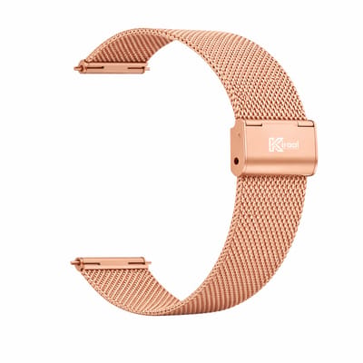 Kiraal - Premium Luxe RVS Horlogebandje - RVS - 18mm - Goud - Smartwatch bandje - Universeel