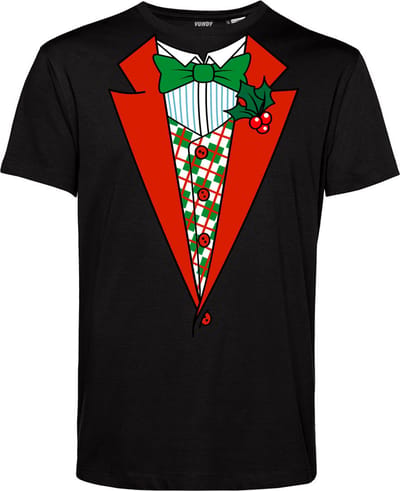 T-shirt kind Kerst Smoking | Foute Kersttrui Dames Heren | Kerstcadeau | Kerstpakket | Zwart | maat 68